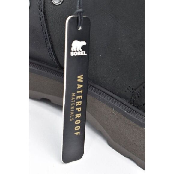 Sorel Womens Size 7.5 Hi Line Hiker Jet Black Waterproof Leather Lace Up Boots - Picture 8 of 12